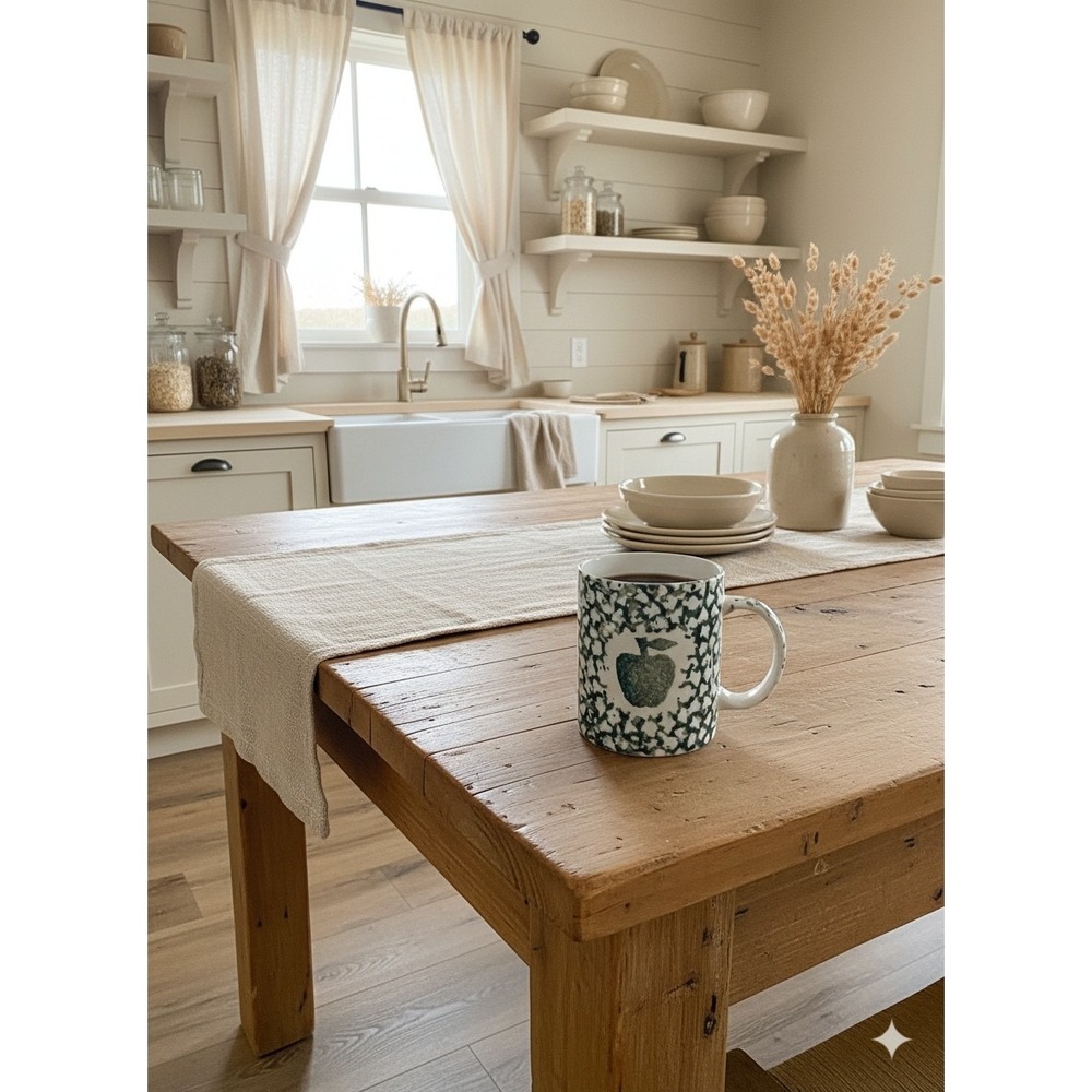 Vintage -Gibson Green Apple Sponge Paint Coffee Mug Cup